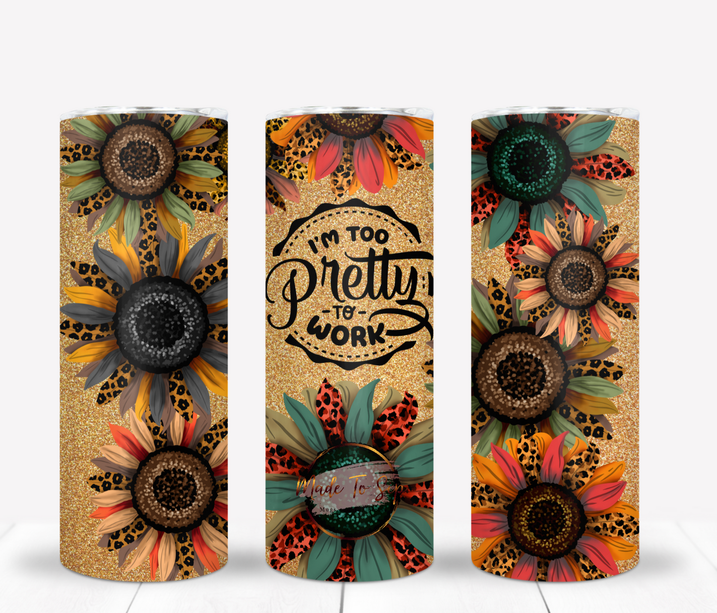 Too Pretty To Work 20oz Stainless Steel Tumbler