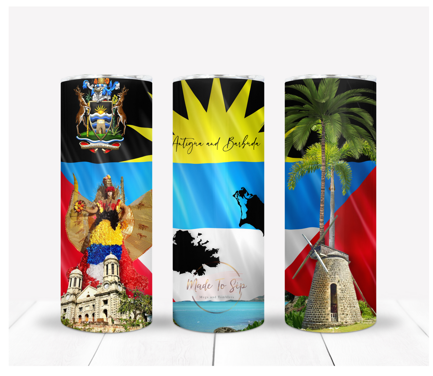 Antigua and Barbuda 20oz Stainless Steel Tumbler