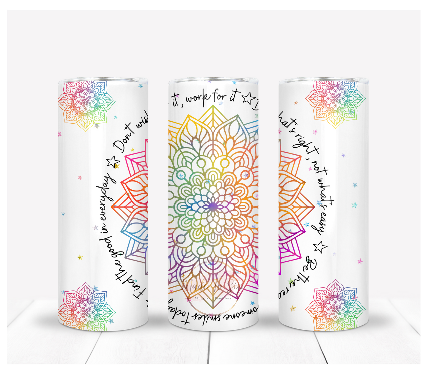 Rainbow Mandala 20oz Stainless Steel Tumbler