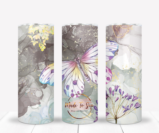 Neutral Butterfly 20oz Stainless Steel Tumbler