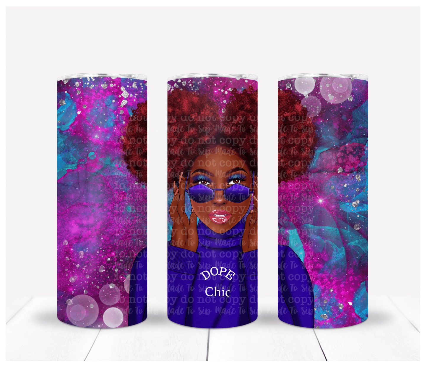 Dope Afro Puff Chic 20oz Stainless Steel Tumbler