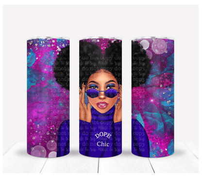 Dope Afro Puff Chic 20oz Stainless Steel Tumbler