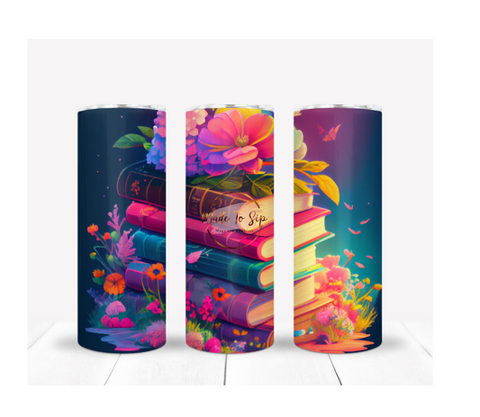 Stacked Books 20oz Stainless Steel Tumbler