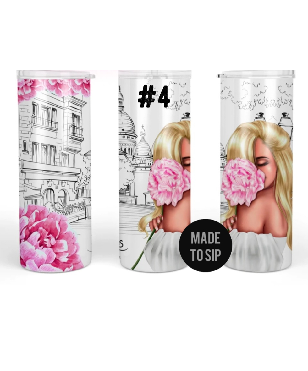 Paris Flower Girl 20oz Stainless Steel Tumbler